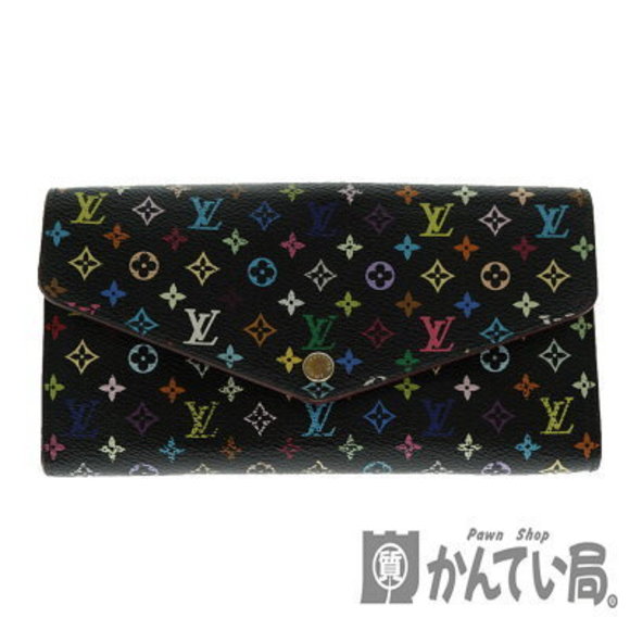 Louis Vuitton Portefeuille Sarah Long Flap Wallet Multicolor Black Pink - Picture 1 of 15